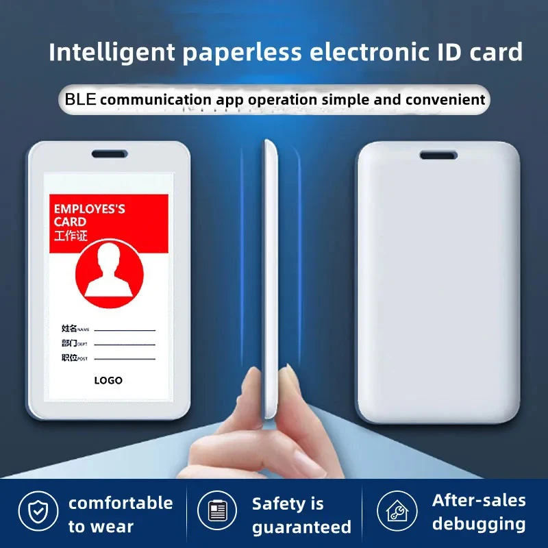 3.7'' Electronic Badge E-Paper ID Card for School Student ID Office Messenger Card Employee Badge Smart E-Name Business ID Card