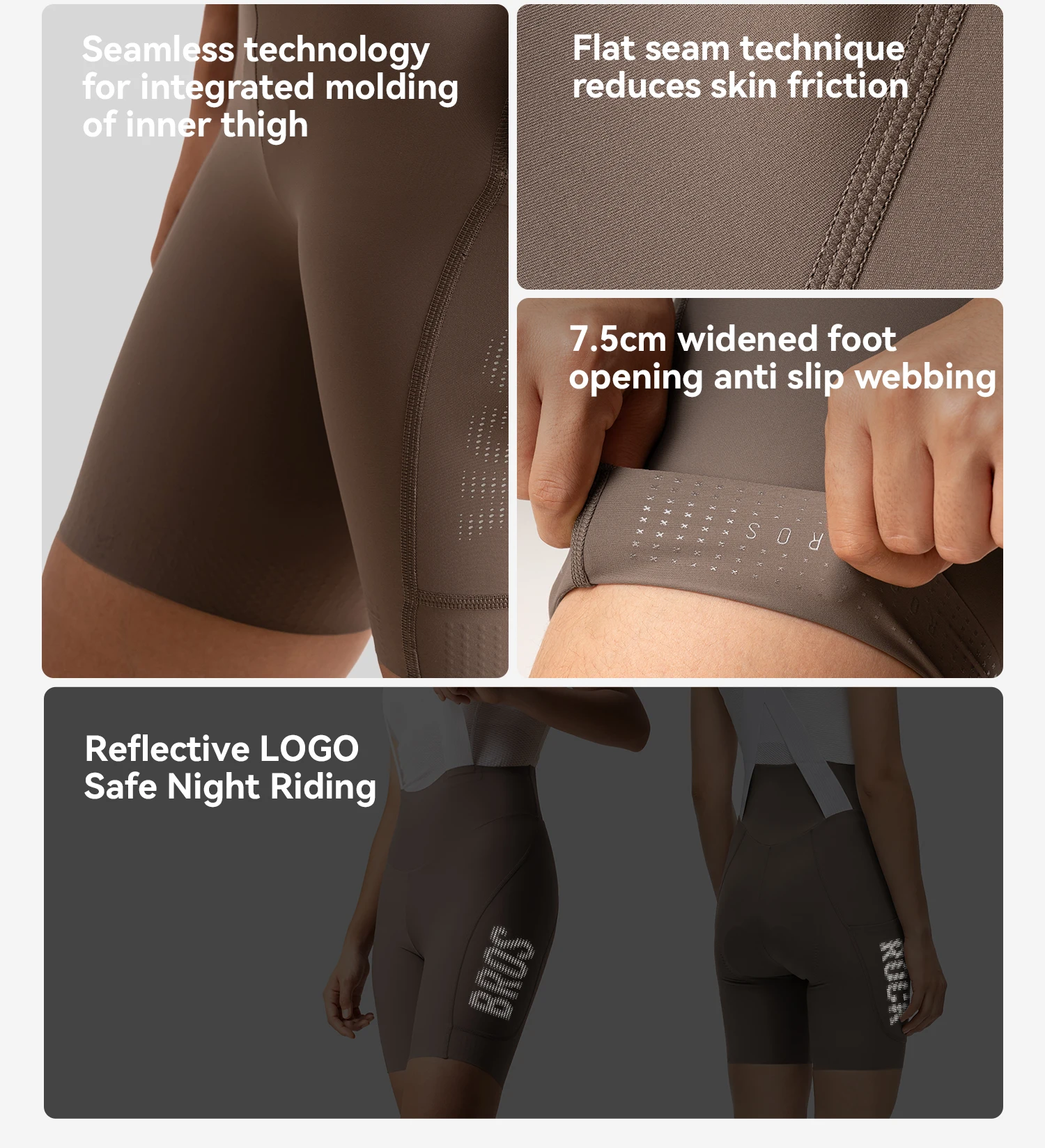 ROCKBROS Damen Radsport-Trägerhose Hochelastische 3D-Suspension-Radshorts Leichte Atmungsaktive Antibakterielle Radhose – Detail 19