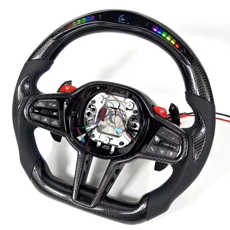 LED Customized Carbon Fiber Leather Car Steering Wheel For BMW G02 G05 G09 G11 G12 G15 G20 G22 G28 G29 G30 G80 Steering Wheel view 2