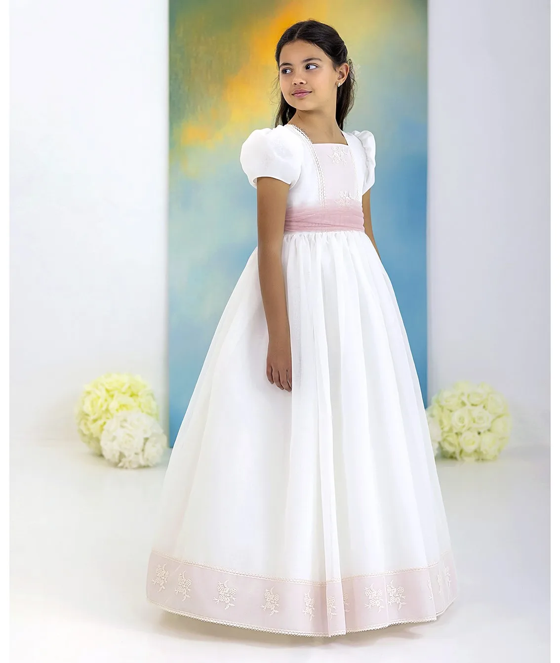 

Платья для девочек на заказ, элегантные платья из тюля, подходящие для свадеб, первого причастия и дней рождения маленьких девочек.