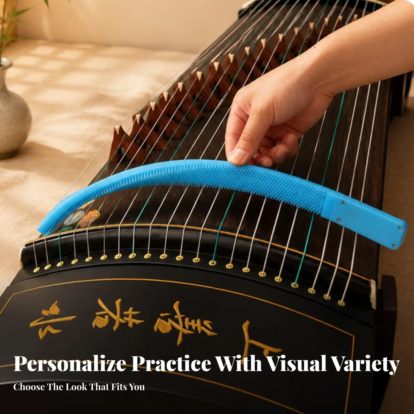 Silent Practice Strip Silicone Guzheng String Mute Narrow Flexible Band for Focused Home Training and Dorm Use view 6