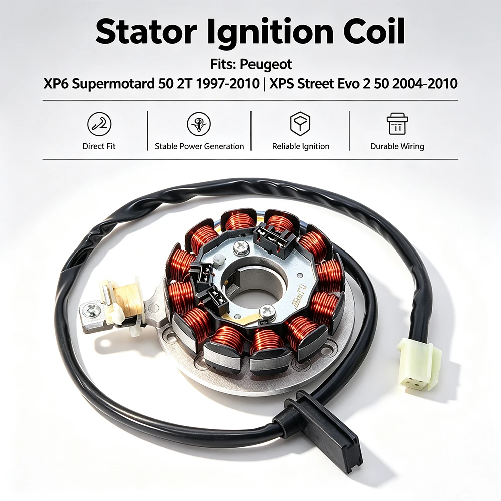 Motorcycle Stator Coil For Peugeot NK7 XP6 Enduro Supermotard XP7  XPS Street Evo 50 2T XPS Street to kick 50 XR7 50 2T