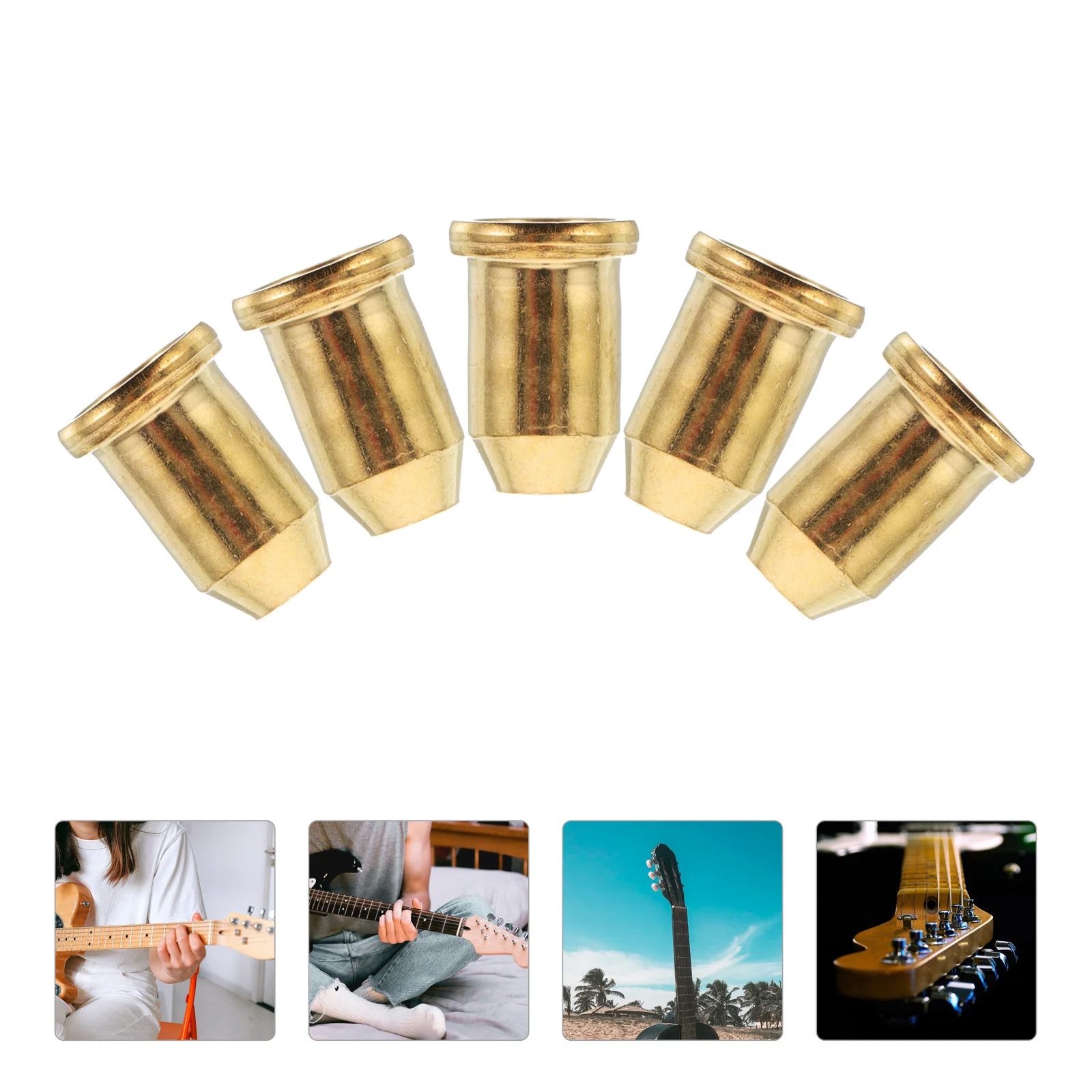 

10Pcs Electric Guitar String Ferrules Metal Mounting Buckles for Enhanced Stability and Aesthetic Appeal Electric Guitar Caps