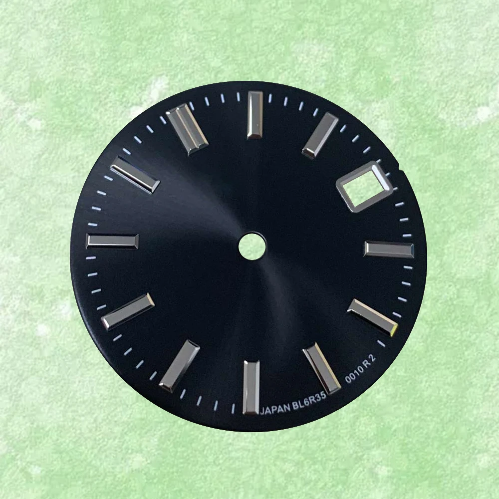 Quadrante con logo S da 28,5 mm adatto per accessori per la modifica dell'orologio con movimento automatico giapponese NH35/NH36