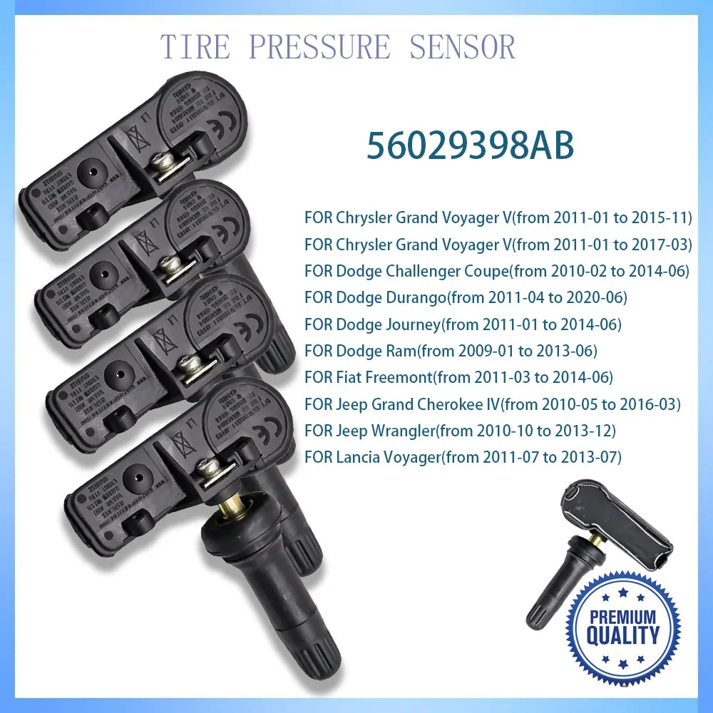 

TPMS TIRE AIR PRESSURE SENSOR 56029398AB FOR 2011 2012 2013 2014 FIAT FREEMONT TPMS 433MHz TIRE PRESSURE SENSOR
