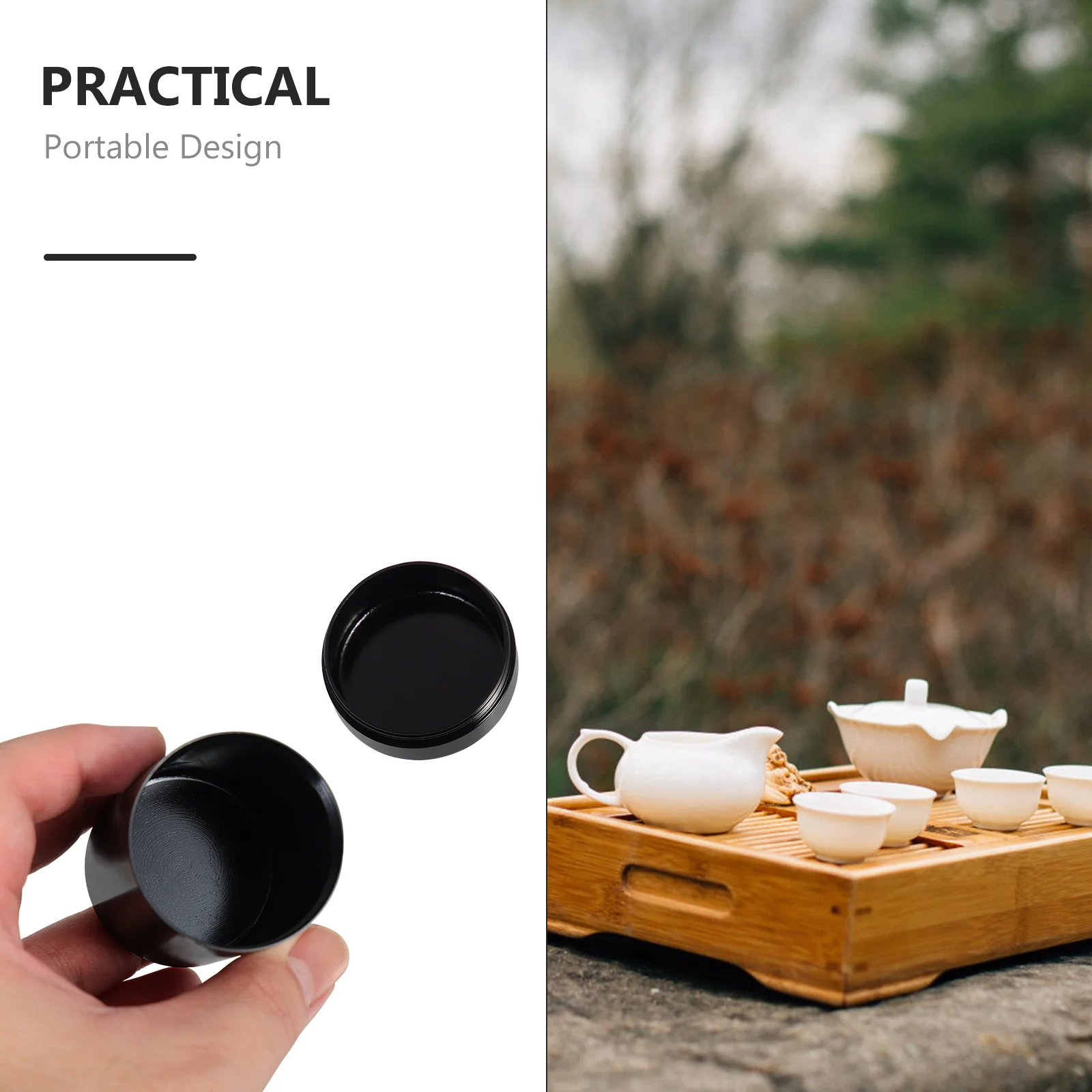 

2Pcs Tea Canisters Portable Sealed Storage Containers for Home Kitchen Small Tea Holder Coffee Bean Jar