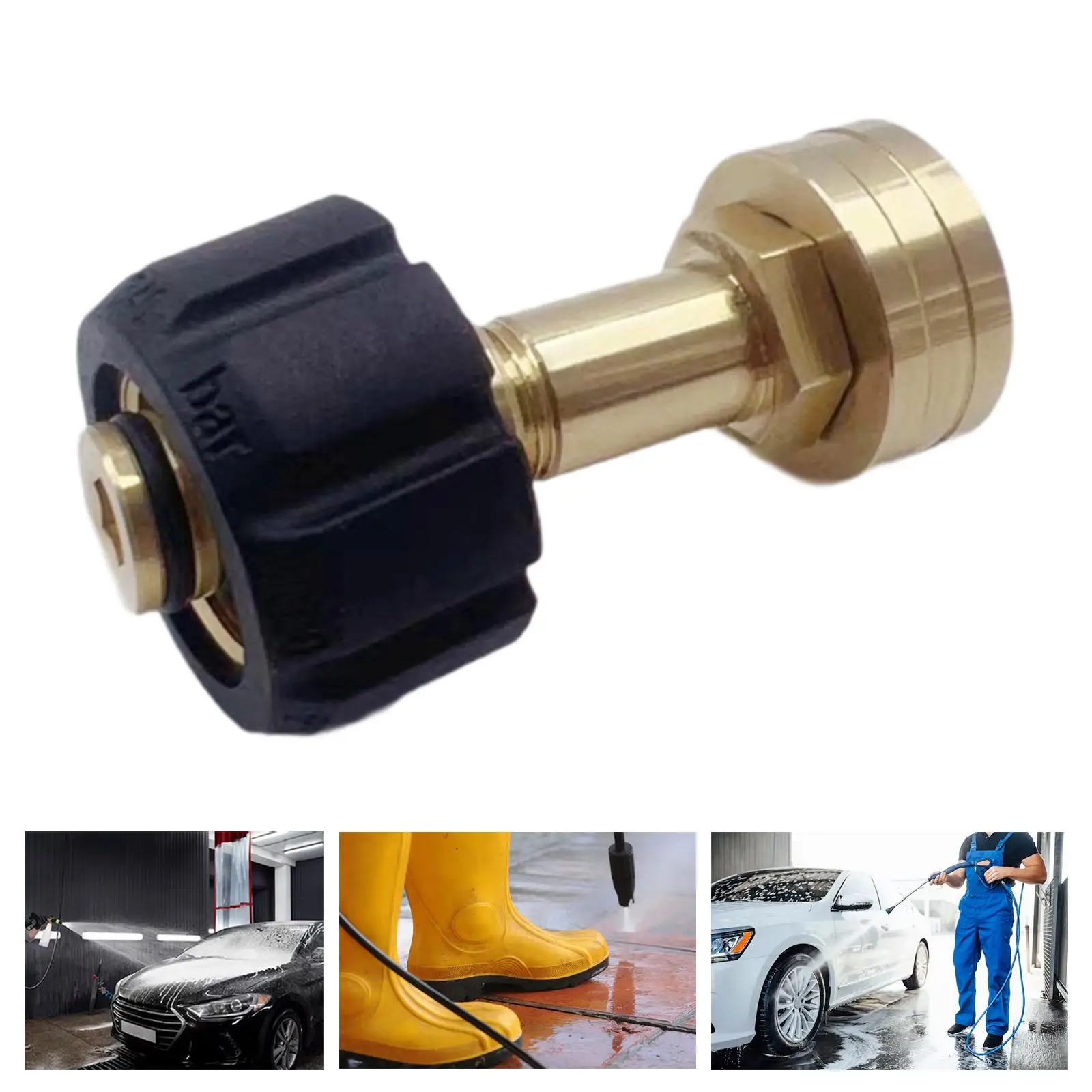 

M22 to 14mm Quick Connect Adapter Pressure Washer Brass Thread Connector Hose Accessory for Versatile Cleaning Use