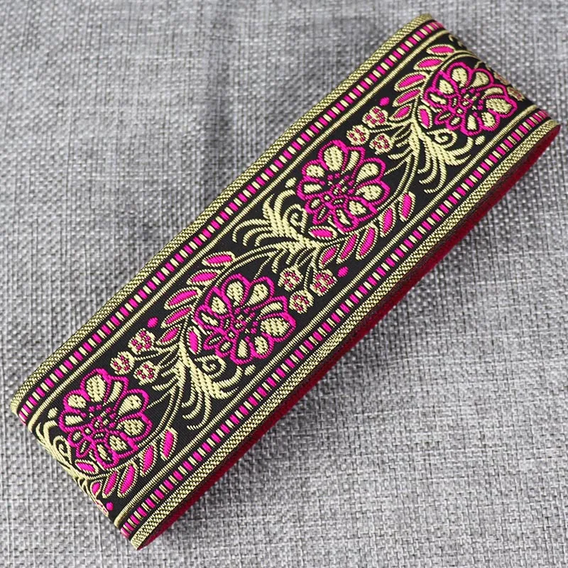 5cm Vintage Ethnic Embroidery Jacquard Ribbon Tape Lace Trim For DIY Garment Bag Accessories Fabric