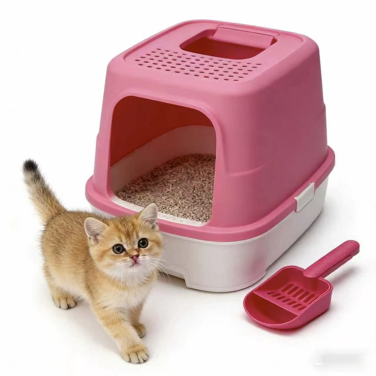 Household pet litter scoop fine screening and filtering design with storage base easy to clean feces cleaning scoop
