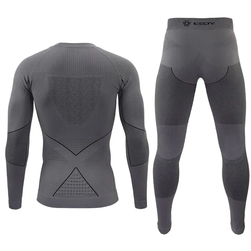 Men\'s New Outdoor Sports Cycling Wear Compression Function Thermal Underwear Set Tight Wicking Sweat Fitness Running Tracksuits