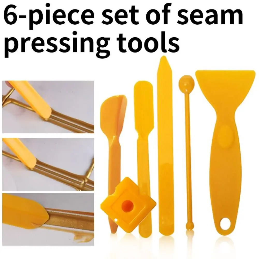 6PCS/Set Durable Silicone Edge Beauty Seam Tool Plastic Seam Pressing Tools Corner Angle Scraper Kit Building Construction