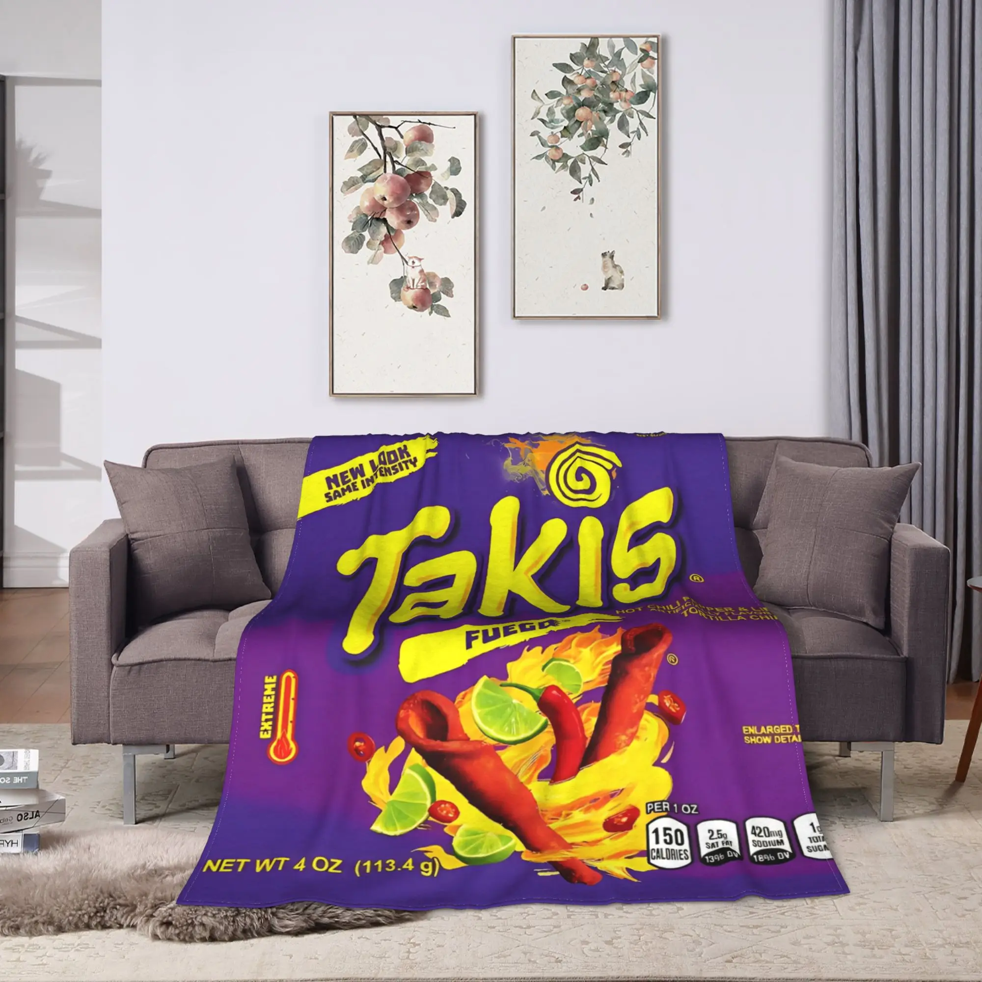 Takis Chili Chips Blanket  Warm Novelty Plush Bedding Throws For Outdoor Decorative Flannel Bedspread Bed Cover