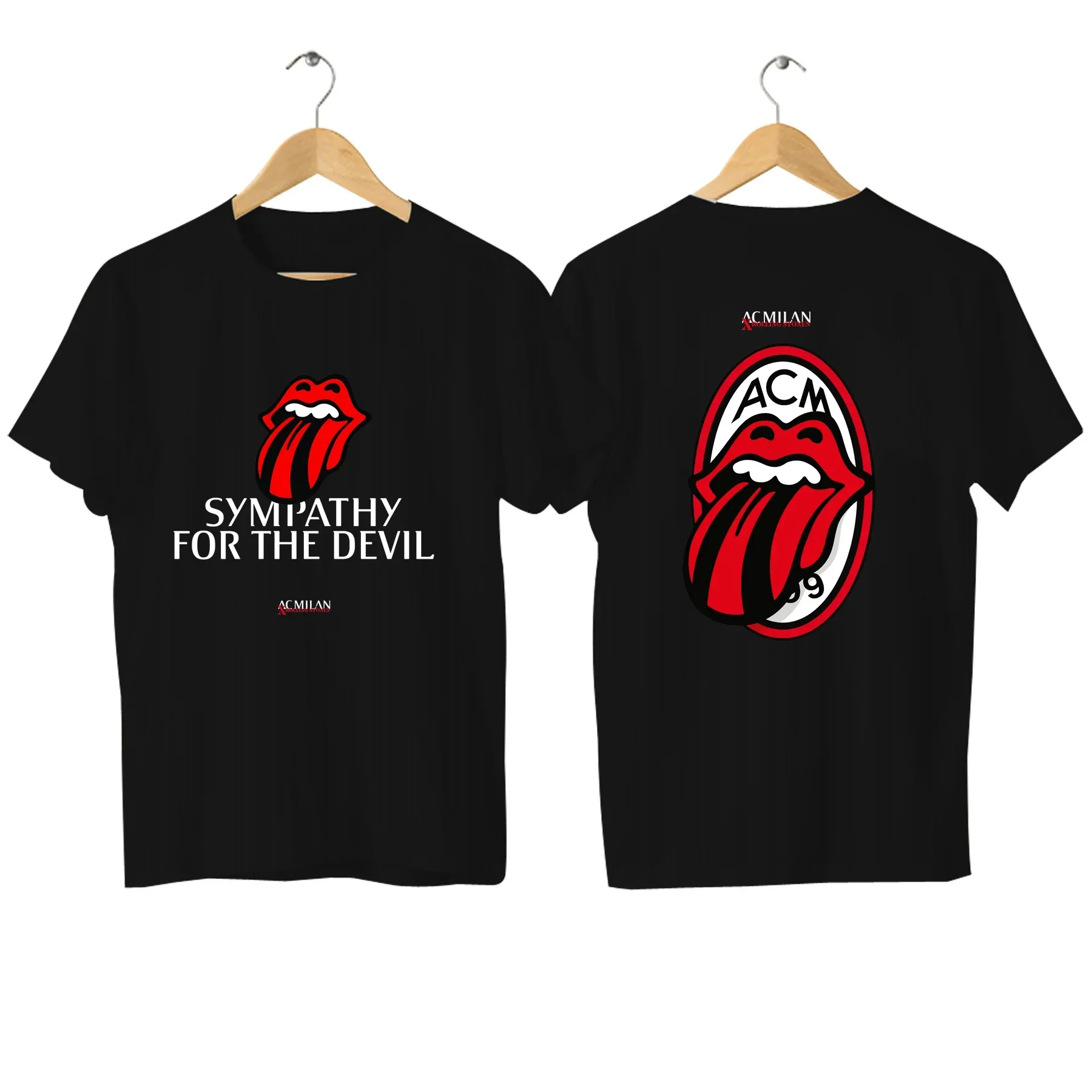 2024 Men T Shirt Casual Milan Celebrates 60 Years of The Rolling Stones AC T-shirt Graphic Oversized Breathable Streetwear S-4XL