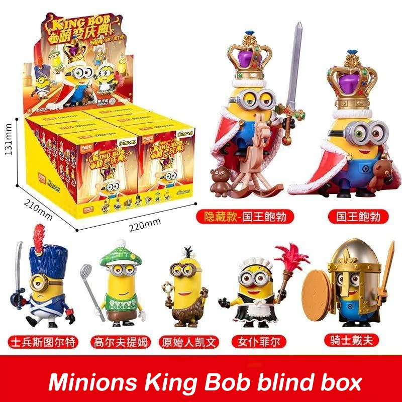 

In Stock Genuine Blokees Minions King Bob Cute Cool Series Blind Box Bob Dave Stuart Desktop Decoration Collectible Ornaments