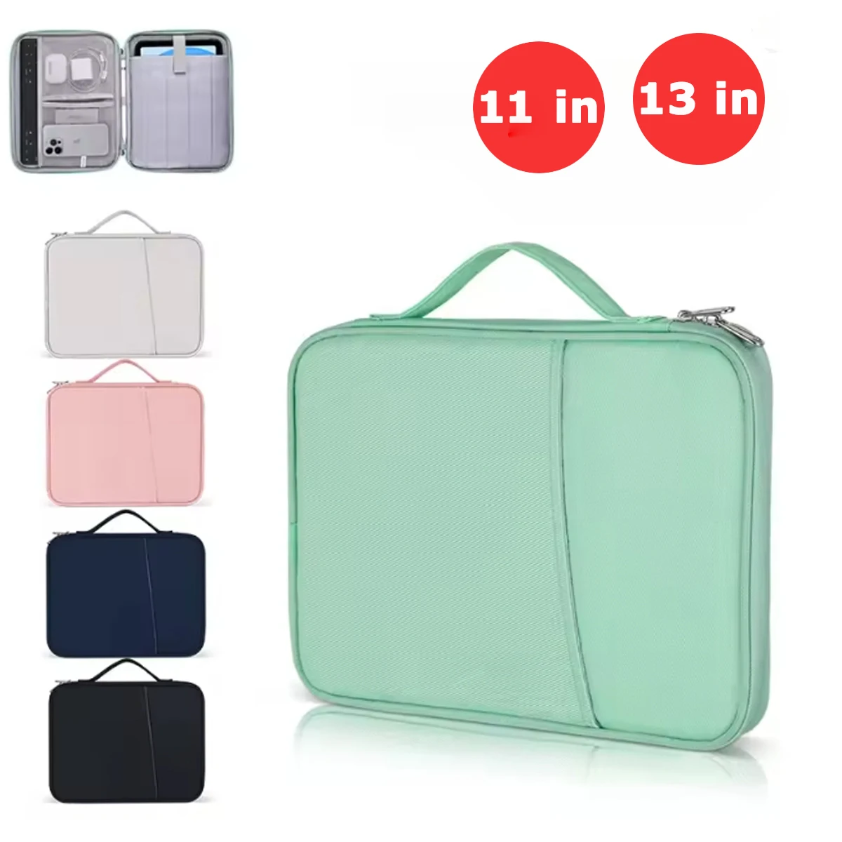 حقيبة حمل بمقبض للكمبيوتر اللوحي مقاس 9-11 بوصة مع حزام كتف يناسب iPad Pro 11 بوصة، iPad 10th 10.9، iPad Air 5/4th 10.9