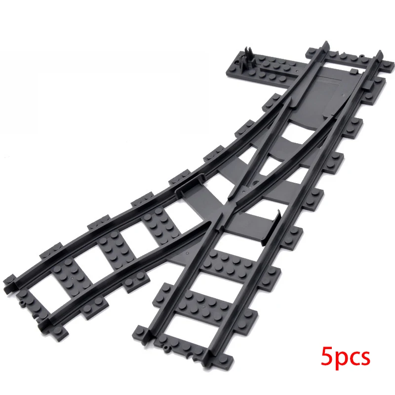5 stks MOC Creatieve Expert Ideeën Stadstrein Switching Tracks Base Rails Crossing Collectie Bricks Bouwstenen Speelgoed kinderen geschenken