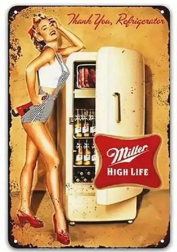High Life „Thank You Refrigerator“ Vintage-Metallschild mit neuartigem Design;