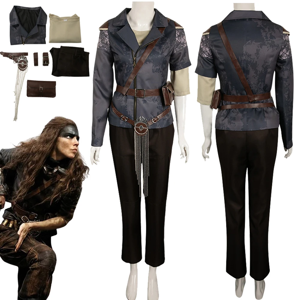 

Furiosa Cosplay Fantasia Costume 2024 Movie Furiosa Max Saga Cosplay Coffee Set Disguise For Women Adult Halloween Carnival Suit