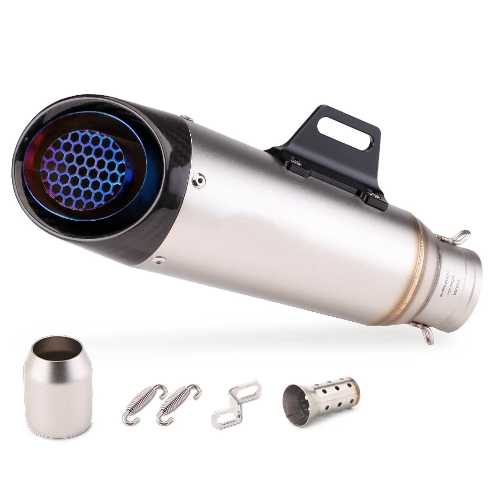 

High Performance Blue Net Carbon Tip Motorcycle Bike Exhaust Pipe Muffler Fits Kawasaki Ninja 400 Z400