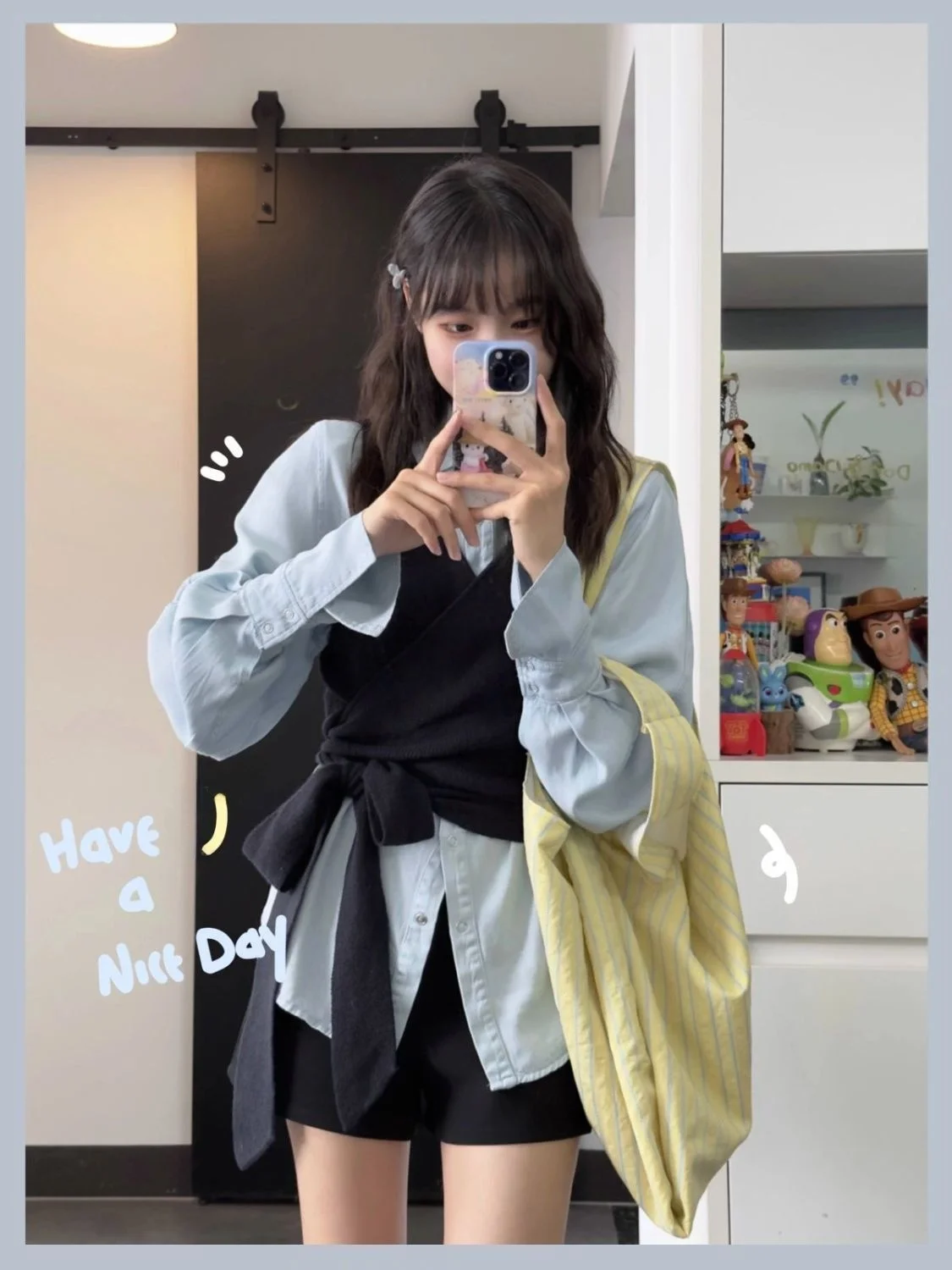 Fall Faion Korean Sle Women's Knitted Sweater Vest Long Sve Denim irt Two-Piece Set ort Pants Polyester Fiber