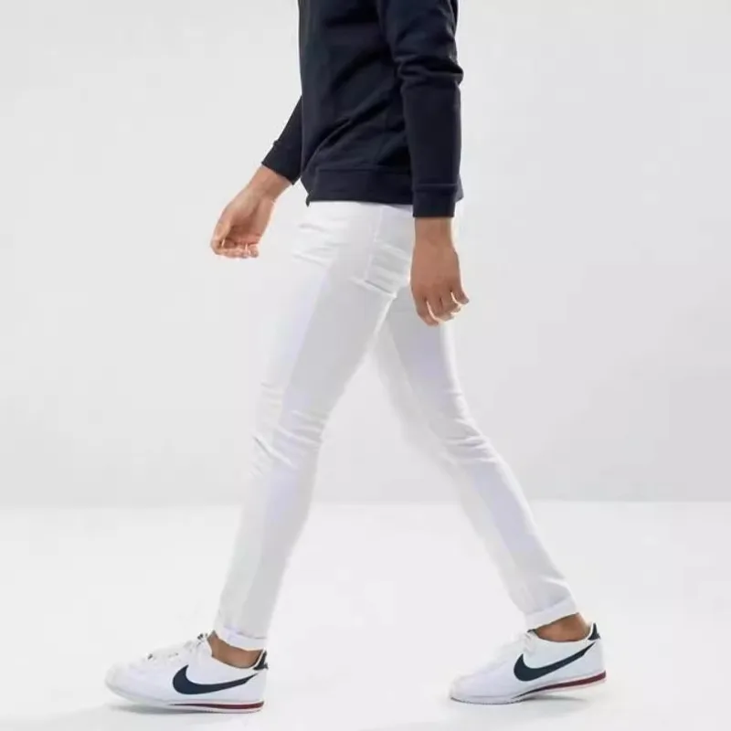 التجارة الخارجية عبر الحدود الخريف جديد الرجال الجينز سليم المناسب أقدام صغيرة جينز أسود غير رسمي العصرية تنفس مقاومة للاهتراء