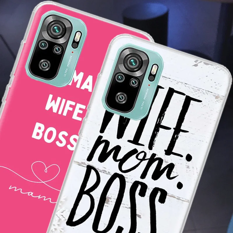 Wife Mom Boss Phone Case For Redmi Note 13 14 Pro Plus 5G Cover 10 10A 10C 12 12C 9A 9C 9T 8A 7A 6A 9 8 7 K70 K60 Pro Coque Clea