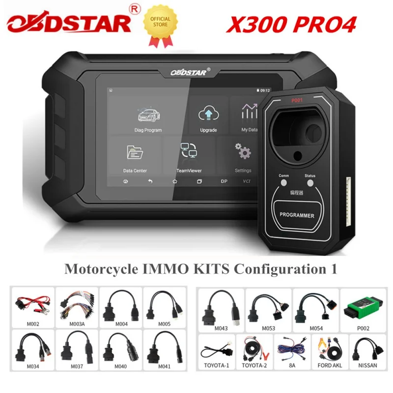 

OBDSTAR X300 Pro4 Full Version Key Master 5 Full Auto Key Programmer IMMO Version with Motorcycle IMMO KITS Configuration 1