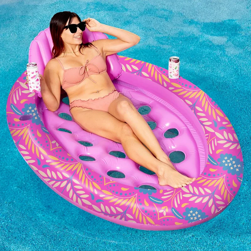

Swimming Pool Float One Person Large Round PVC Inflatable Floating Lounge Chair