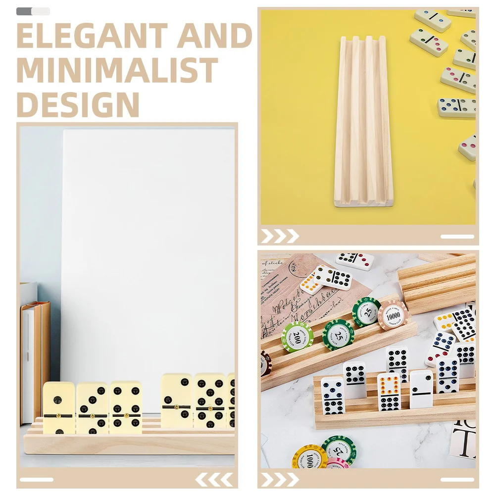 木製ドミノトレイ 滑らかなエッジ アルファベットゲーム用 DIY クラフト 卓上ゲーム 耐久性のある収納ベース 多機能ホルダー