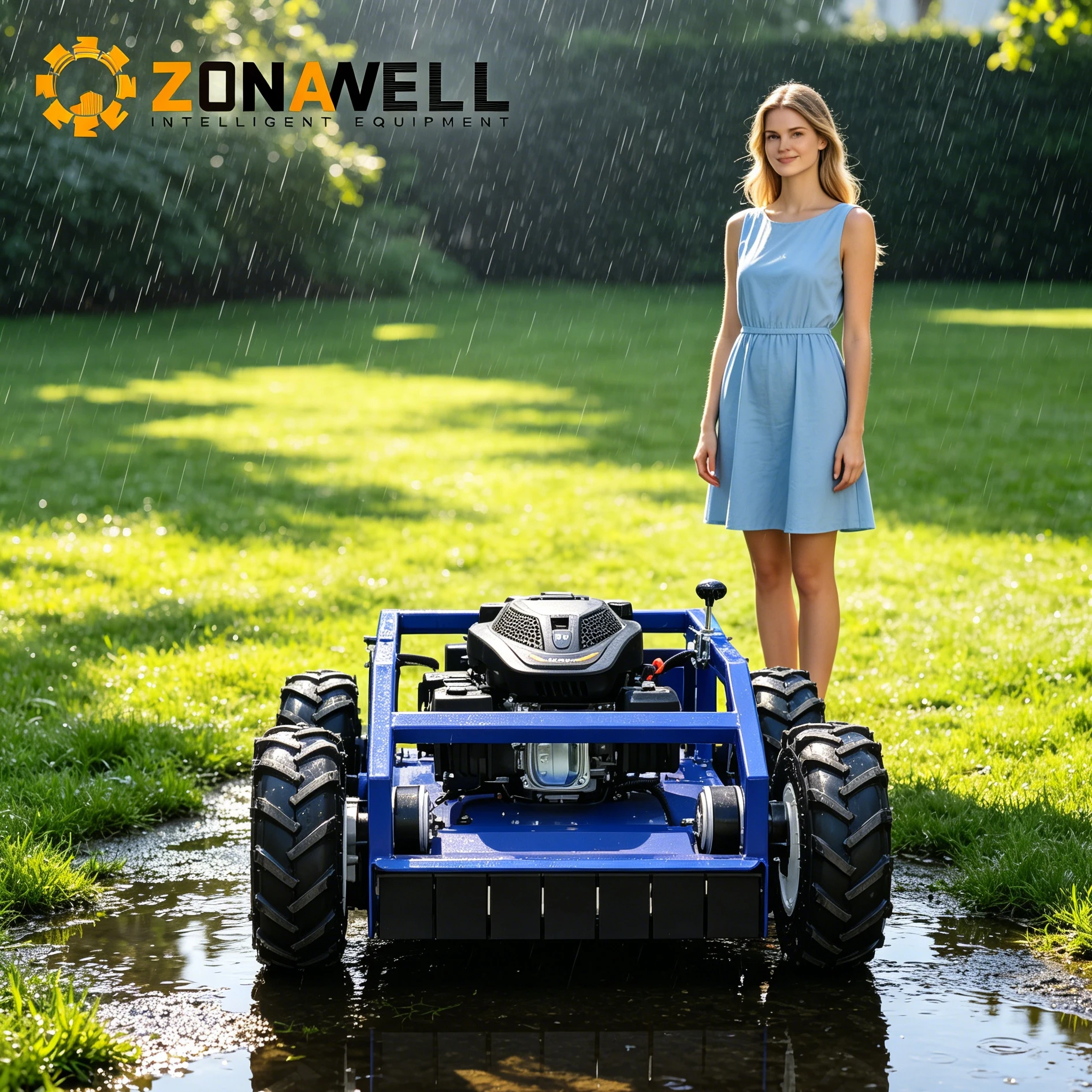 Cortacésped robótico automático a prueba de agua, autopropulsado 1500 ㎡ /h 500MM 5KM/H 45 °   Personalización disponible para céspedes agrícolas de giro cero