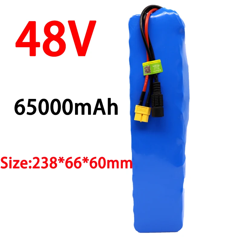 48v65ah 1000W 13s3p 48V lithium ion battery pack XT60 plug for 54.6V electric bicycle and scooter. Engine, with BMS+54.6vcharger