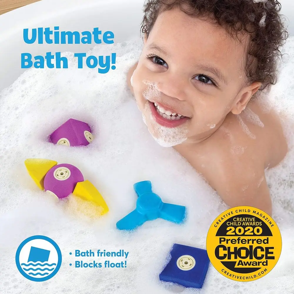 100-Piece Magnetic Foam Blocks Set with Storage, Toddler Bath & Sensory Toys, Ages 3-5