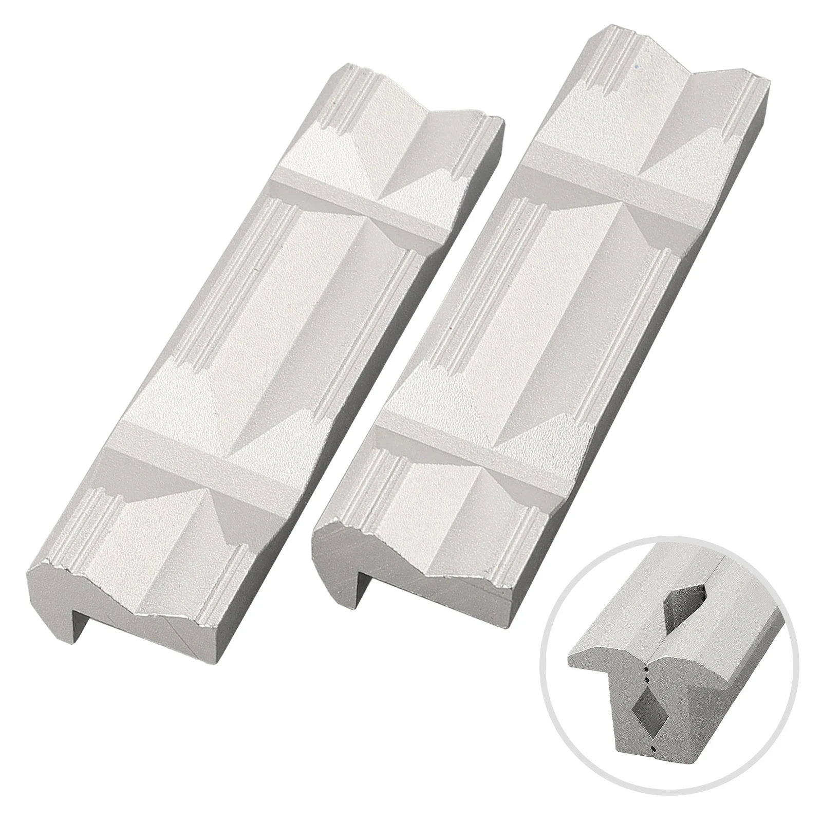 1 Pair CNC Machined Steel Vise Hard Jaw Fixture with VType Jaw and Aluminum Alloy Design for Strong and Stable Workpiece Holding