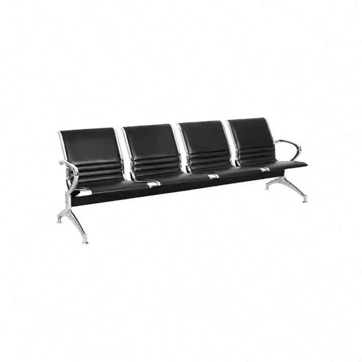 EU-813A 2024 Waiting Bench For Office Public Chair In Airport With Leather Cushion 3 Seater