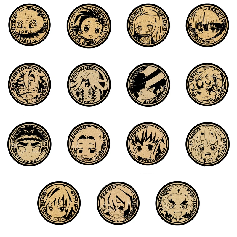 

Demon Slayer Animation Comics Peripheral Toys Cork Coaster Anti-slip Mats Q-Version Action Model Figures Colletion