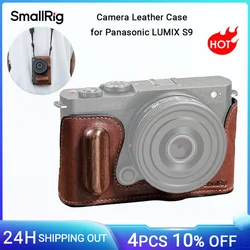 SmallRig S9 Leather Half Case, Camera Leather Case for Panasonic LUMIX S9 Built-in Wooden Grip And Strap Hole for Tripod -4703