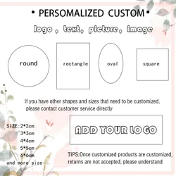 100 pçs diy redondo quadrado adesivos etiqueta personalizada diy festa de casamento personalidade logotipo adesivo seu design