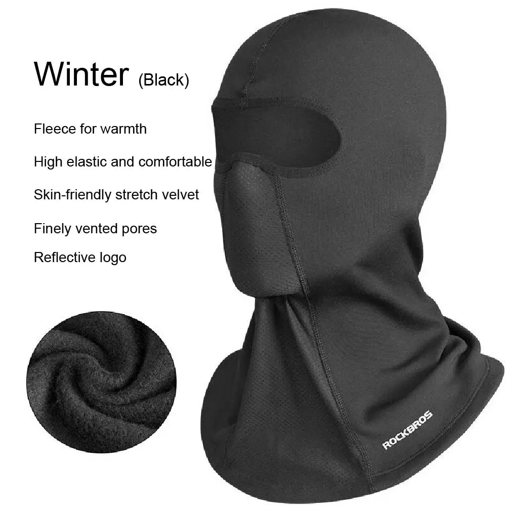 ROCKBROS Sturmhaube, Winter-Gesichtsmaske, warme Fahrradhelm-Innenkappe, winddicht, atmungsaktiv, waschbar, für Damen und Herren. – Detail 10