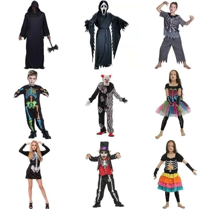 Disfraz de Halloween de Esqueleto, Fantasma, Novia Zombi con Velo Negro para Mujer, Estilo Gótico, Fabricante Chino, Temporada de Otoño