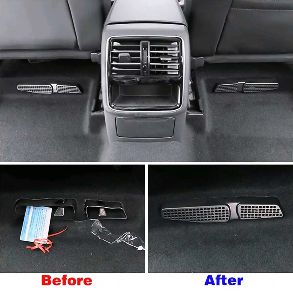 2X Car AC Heat Floor Air Conditioner Duct Vent Outlet Grille Cover Trim for Volkswagen Vw T-roc 2017-2021 Golf 7 MK7 for Audi A3