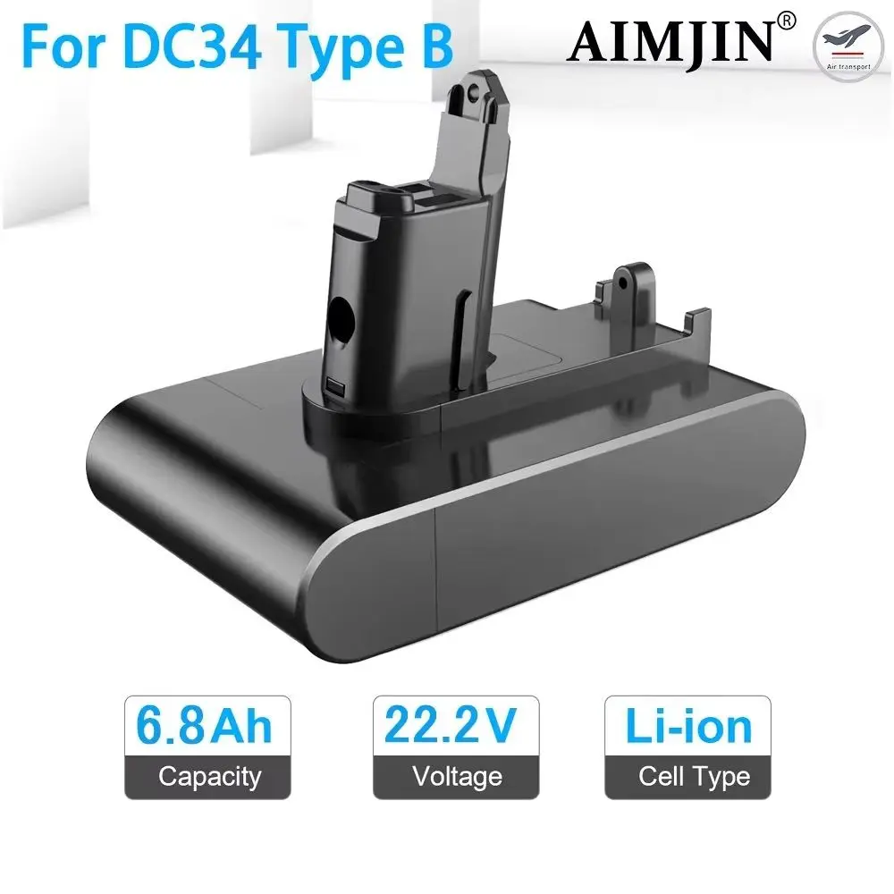 

DC31 Type-B Battery 22.2V 6800mAh Li-ion Vacuum Battery for Dyson DC35 DC45 DC31B DC34 DC44 Animal DC56 DC57 (Only Fit Type B)