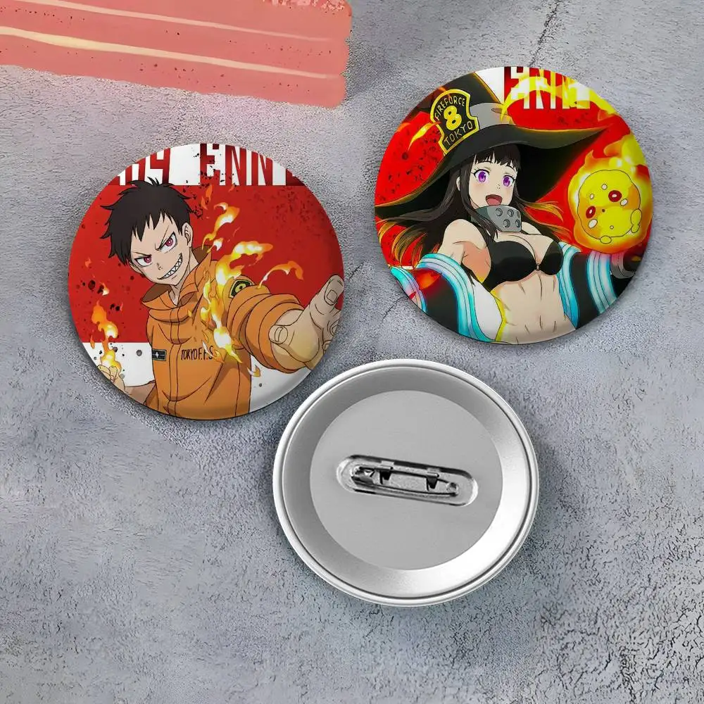 النار F-ForceS كول أنيمي شارات الموضة شارة رائعة مستديرة دبابيس الإبداعية للملابس قبعة ظهره هدية اكسسوارات #2