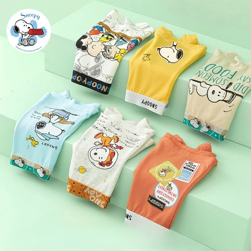 Snoopy cartoon animation movie character children's pure cotton boxer briefs personalized creative boys' boxer briefs wholesale