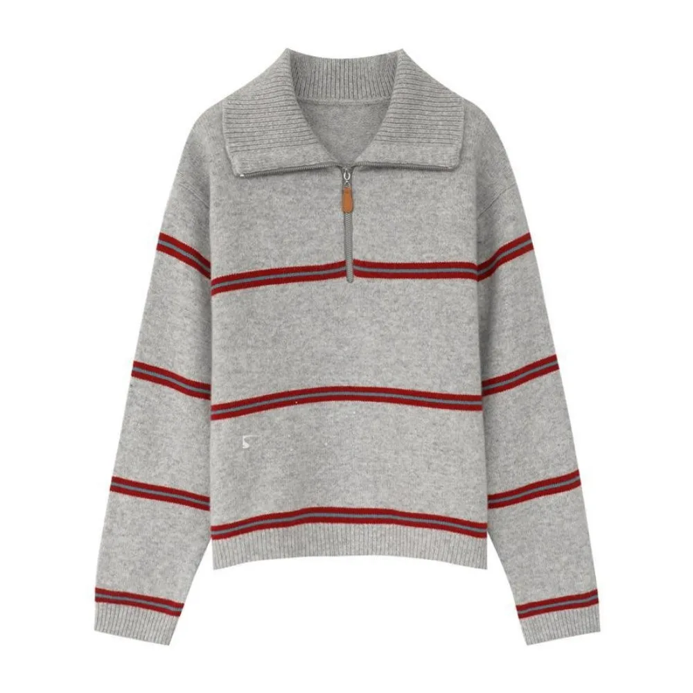 الكورية نمط طويل الأكمام متماسكة شريط هوديي الخريف عارضة الكروشيه تريكو المرأة أعلى فضفاض الحلو الفتاة البلوز المرأة #1