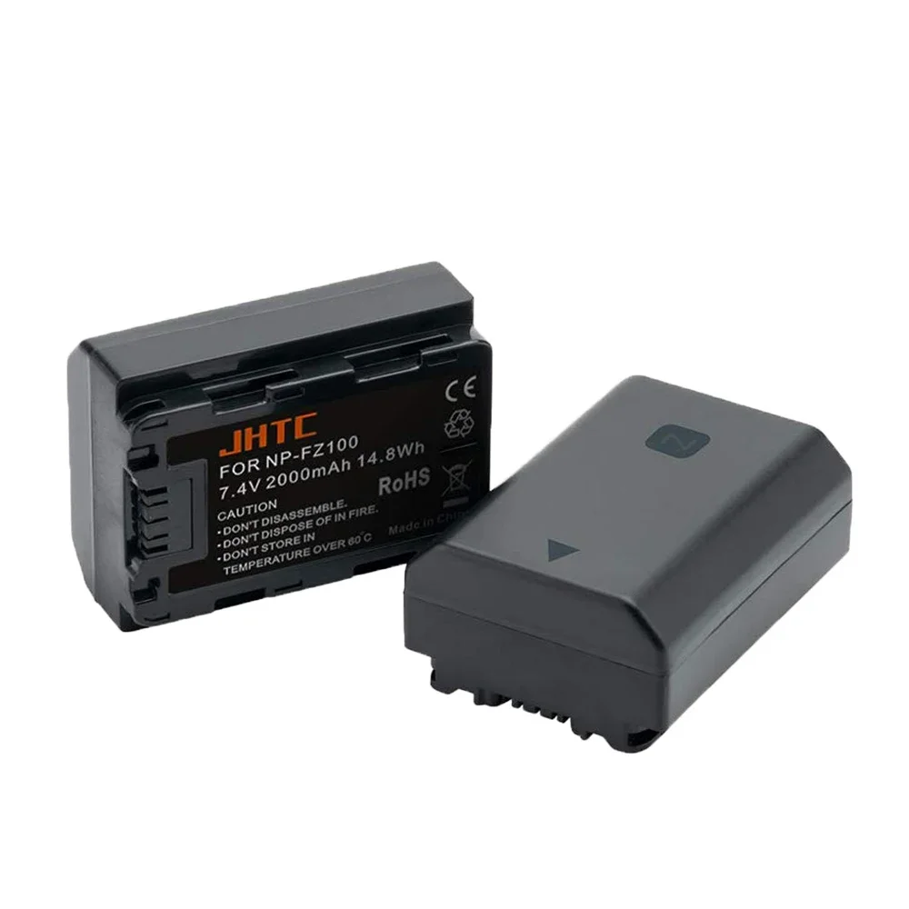 JHTC 2000mAh Battery NP-FZ100 NP FZ100 For Sony A9 A9R 9R Alpha9 A7R III A7 III Fully ILCE-7RM3 BC-QZ1 FZ100 Batteries Charger