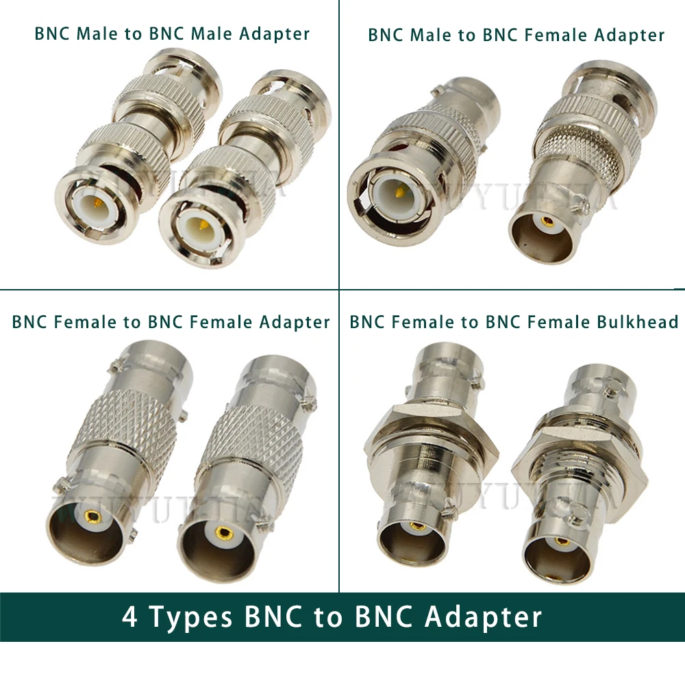 Q9 BNC Male/Female to BNC Male/Female Jack Bulkhead Straight Connector BNC3.5mm Mono BNC Male Load 50/75 Ohm RF Adapter for CCTV