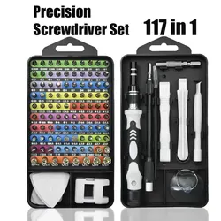 117 in 1 Precision Screwdriver Set Color-Coded Design Torx Phillips Magnetic Screwdriver Bit Multifunctional Hand Repair Tool