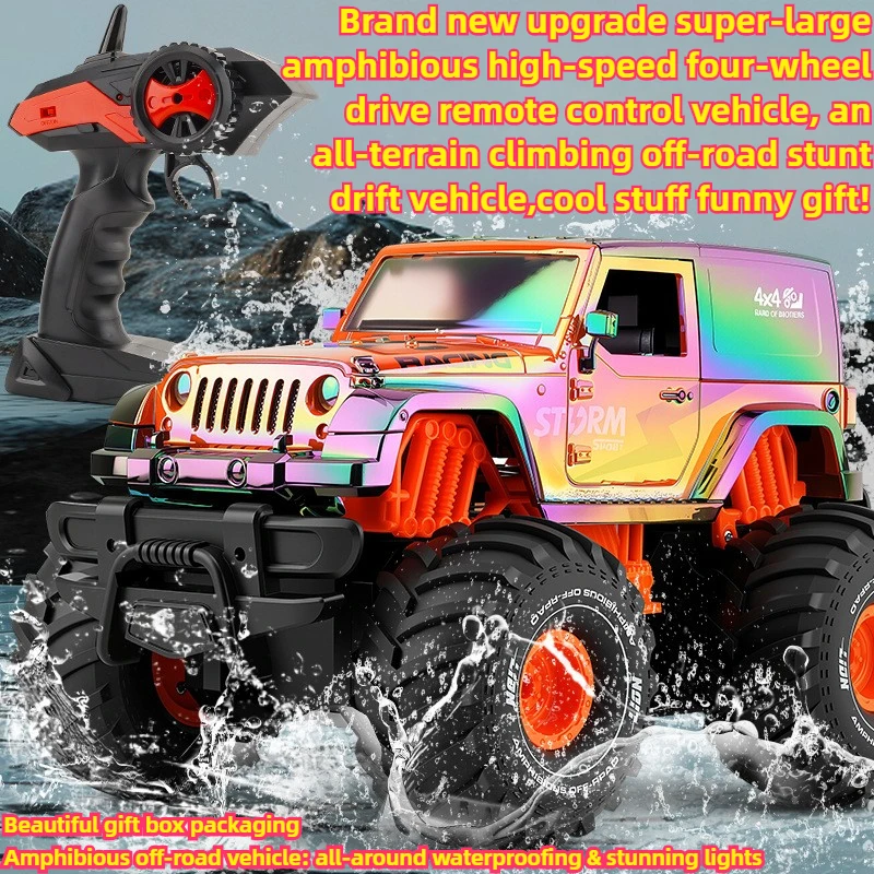 Cool Stuff Toy Car Funny Gift-Hot Amphibious High-speed 4WD Rc Truck,Climbing Off-road Rc Drift Car,Monster Truck,Toys for Kids