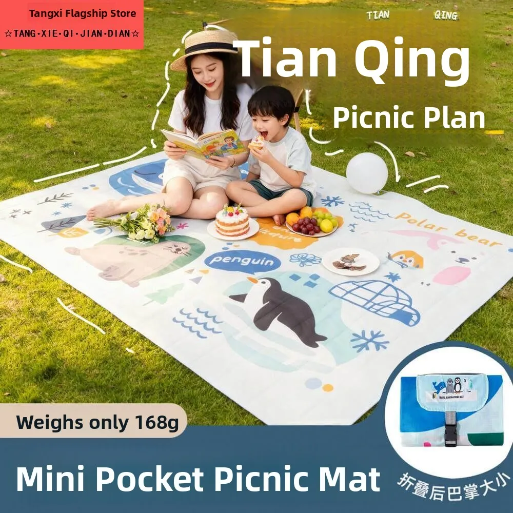 Portable Ultra-light Foldable Beach Mat Waterproof Outdoor Camping Lawn Pocket Picnic Mat  Camping Ground Sheet - view 4