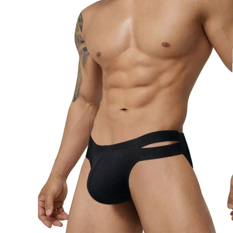 Man Underwear Cotton Briefs Sports Double Belt Low Waist Comfortable U Convex Pouch Gay Sexy Mens Pants Dropshipping AD798